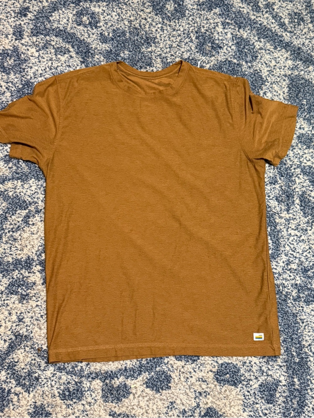 Vuori Short Sleeve Crew Tee in Warm Caramel Brown